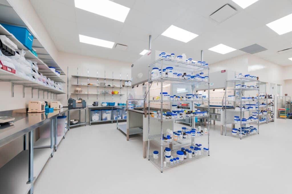 Interior of the Dispensaries Compounding Centre laboratory.